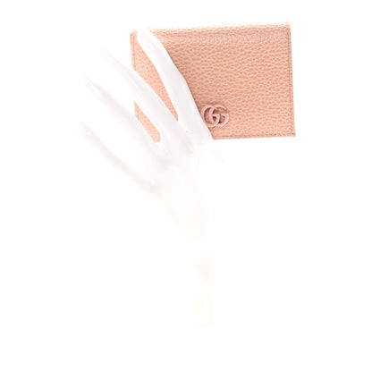 Gucci Dollar Calfskin Enamel Monochrome GG Marmont Card Case Perfect Pink 2 of 8