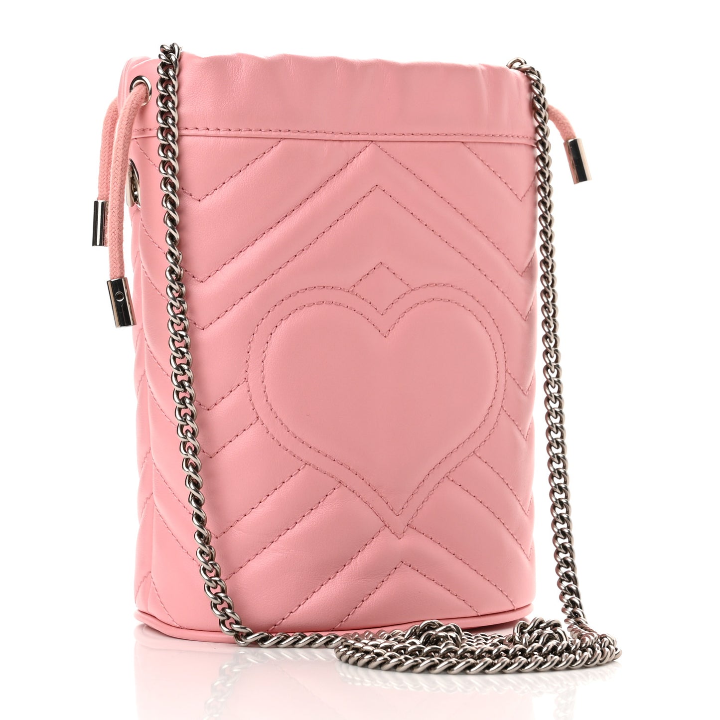 Calfskin Matelasse Mini GG Marmont 2.0 Bucket Bag Wild Rose