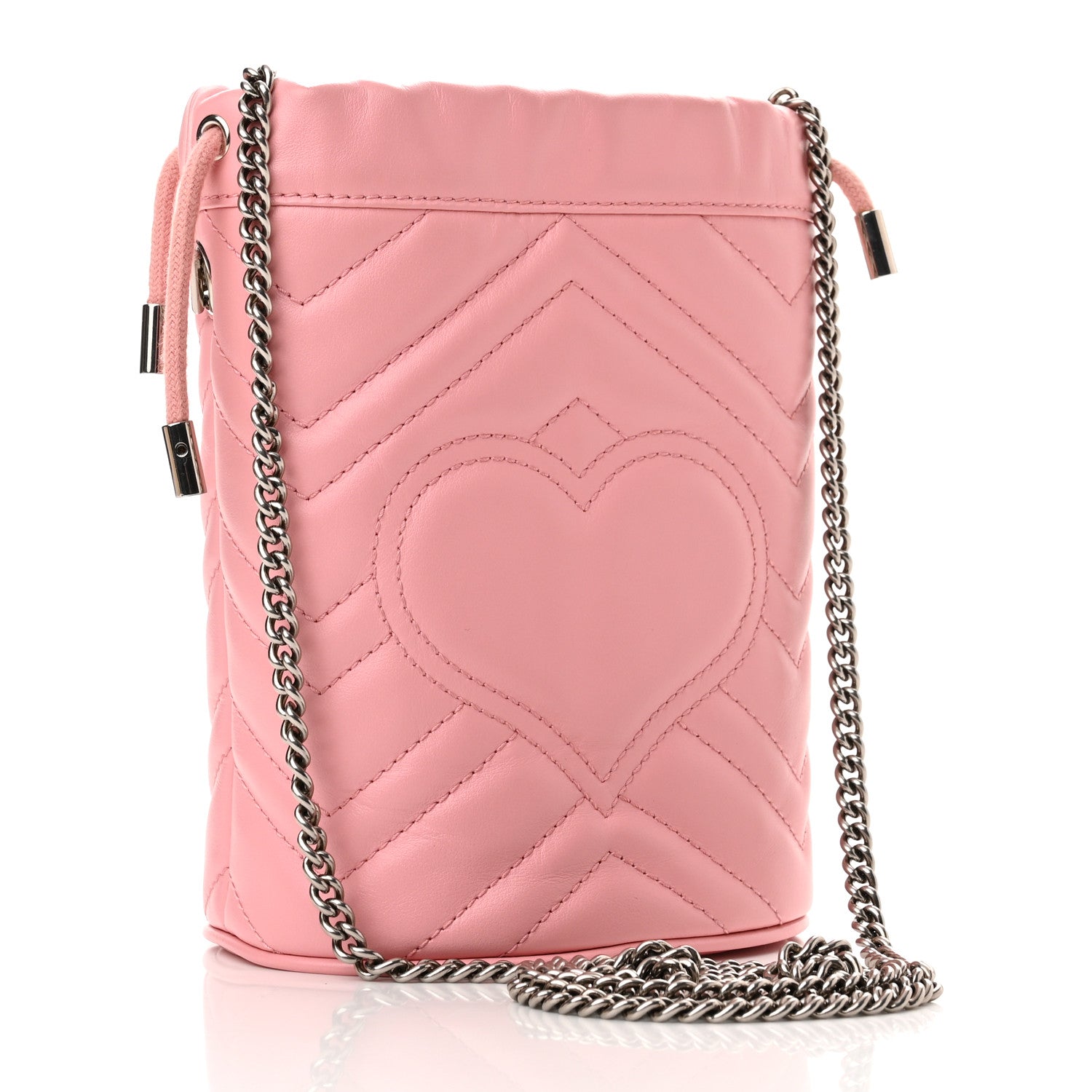 Gucci Calfskin Matelasse Mini GG Marmont 2.0 Bucket Bag Wild Rose 3 of 11