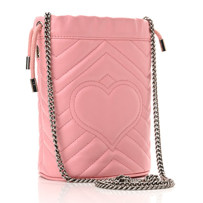 Gucci Calfskin Matelasse Mini GG Marmont 2.0 Bucket Bag Wild Rose 3 of 11