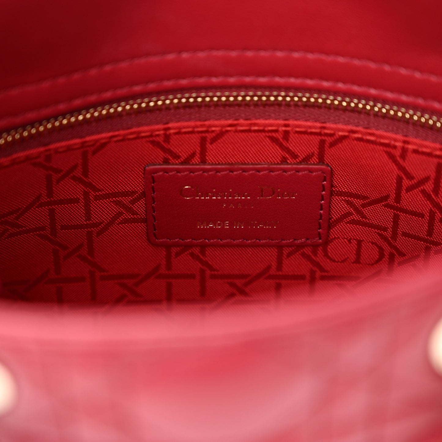 Lambskin Cannage Small My ABCDior Lady Dior Red