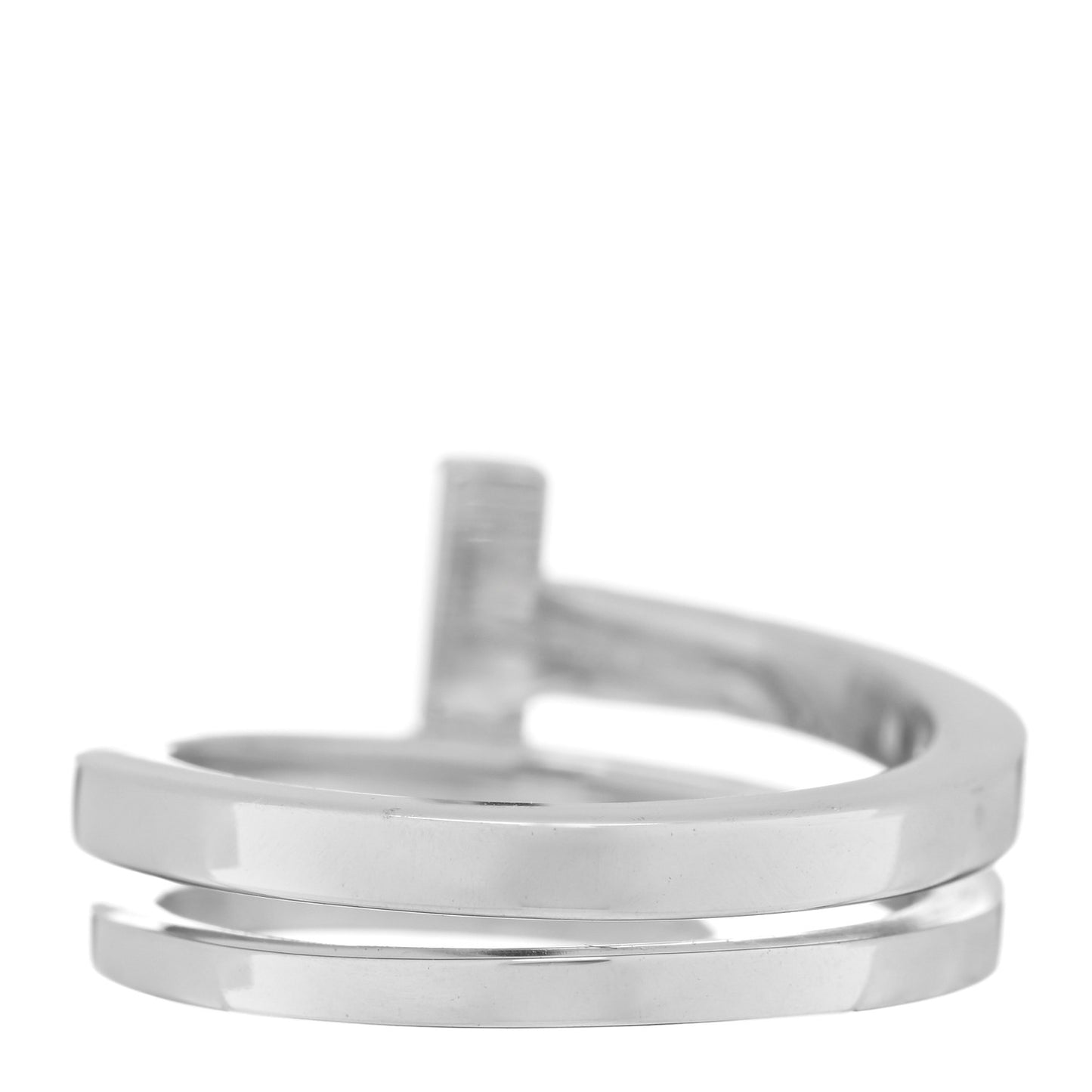 18K White Gold Diamond T Square Wrap Ring 54 7