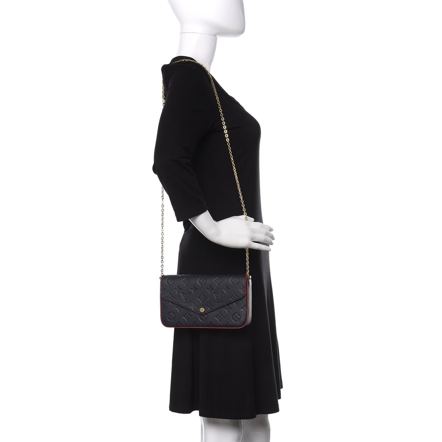 Empreinte Pochette Felicie Chain Wallet Marine Rouge