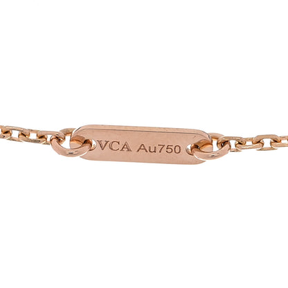 Van Cleef & Arpels 18K Rose Gold Carnelian Sweet Alhambra Pendant Necklace 4 of 8