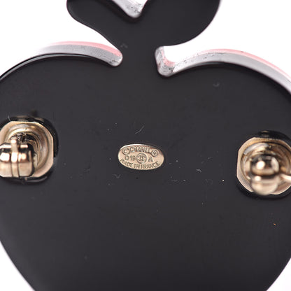Chanel Resin Pearl NY Apple CC Brooch Red 4 of 4