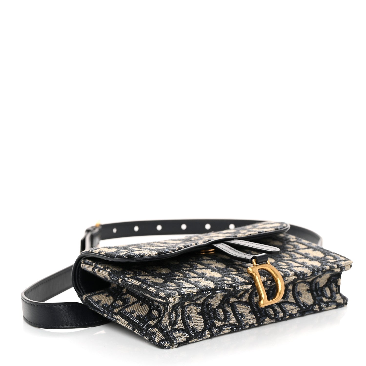 Christian Dior Oblique Saddle Belt Bag Blue 4 of 9