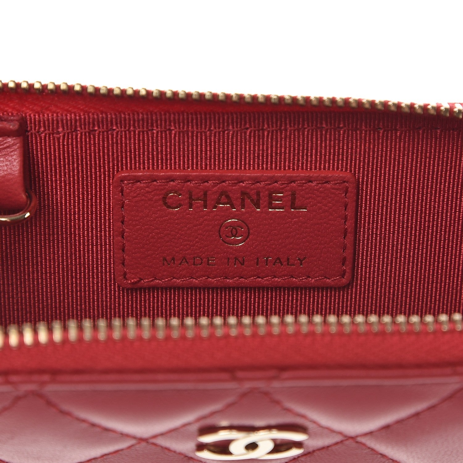 Chanel Lambskin Quilted Key Holder Case Red 6 of 9