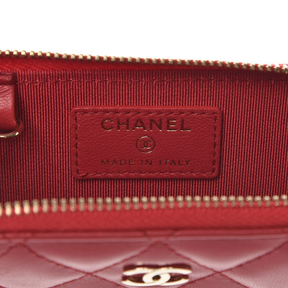 Chanel Lambskin Quilted Key Holder Case Red 6 of 9