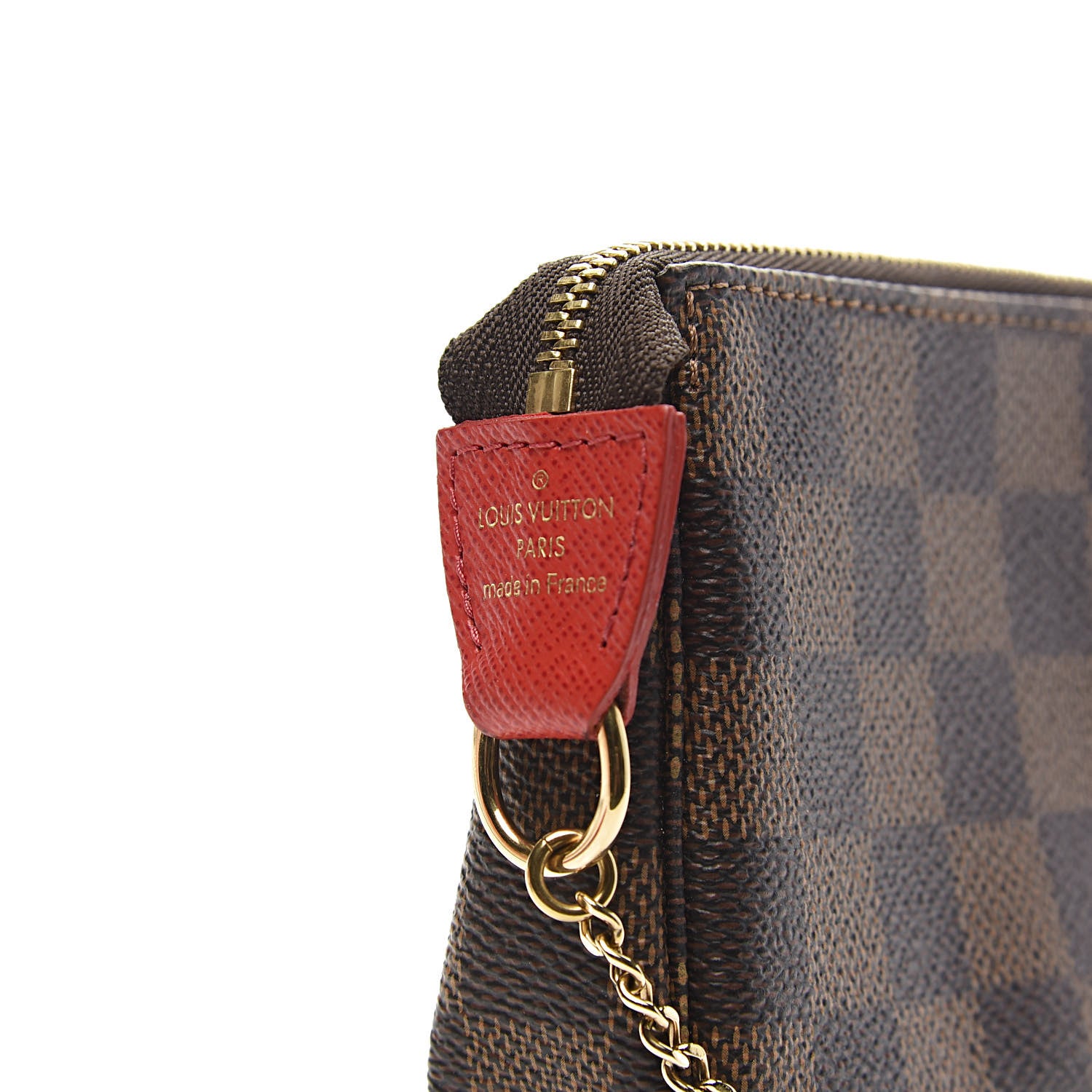 Louis Vuitton Damier Ebene 2019 Christmas Animation Mini Pochette Accessories Red 6 of 8