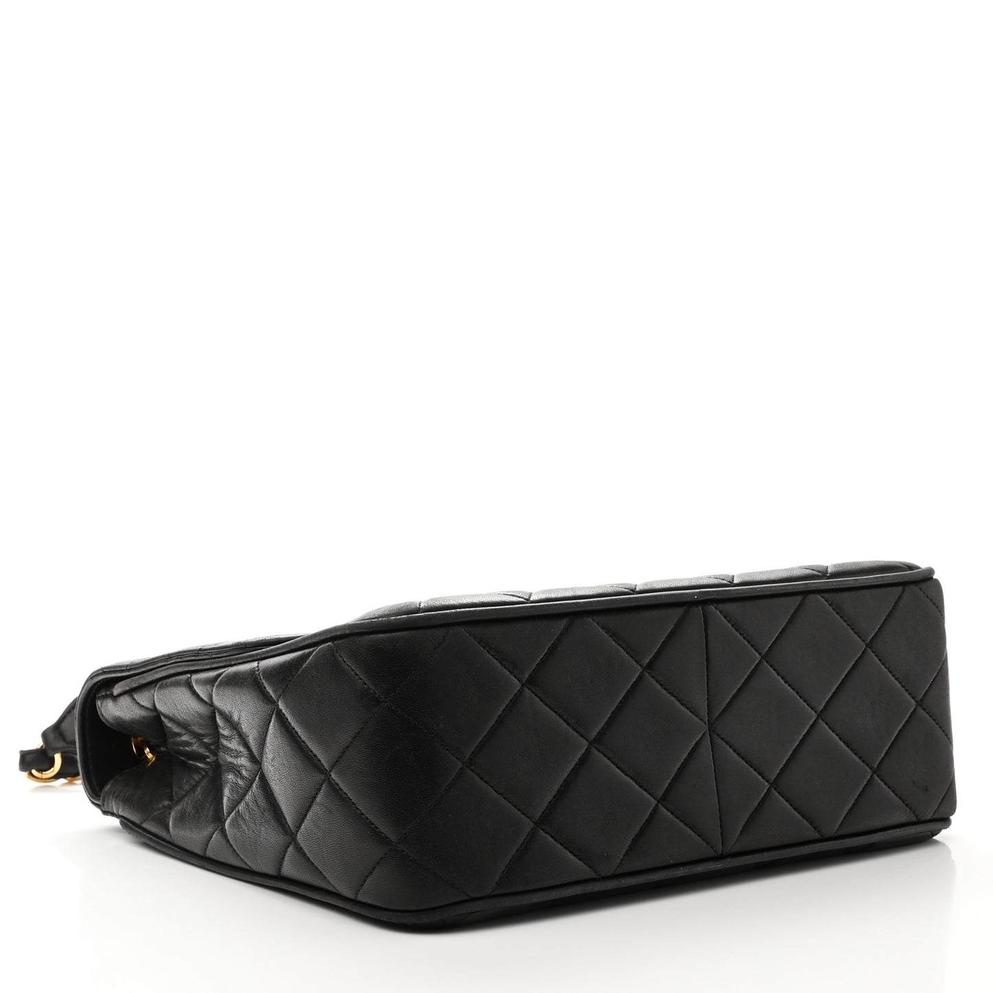 Lambskin Quilted Mini Square Flap Bag Black