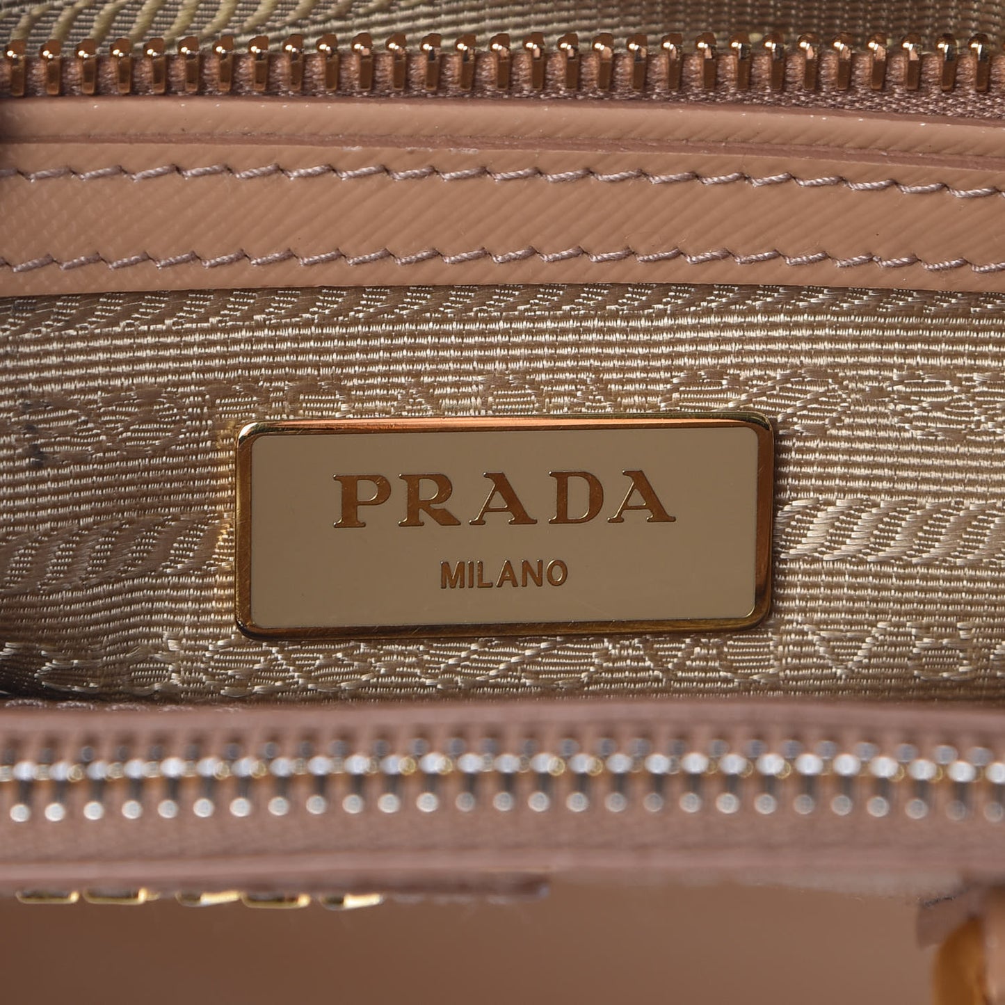 Saffiano Vernice Mini Galleria Double Zip Tote Noisette