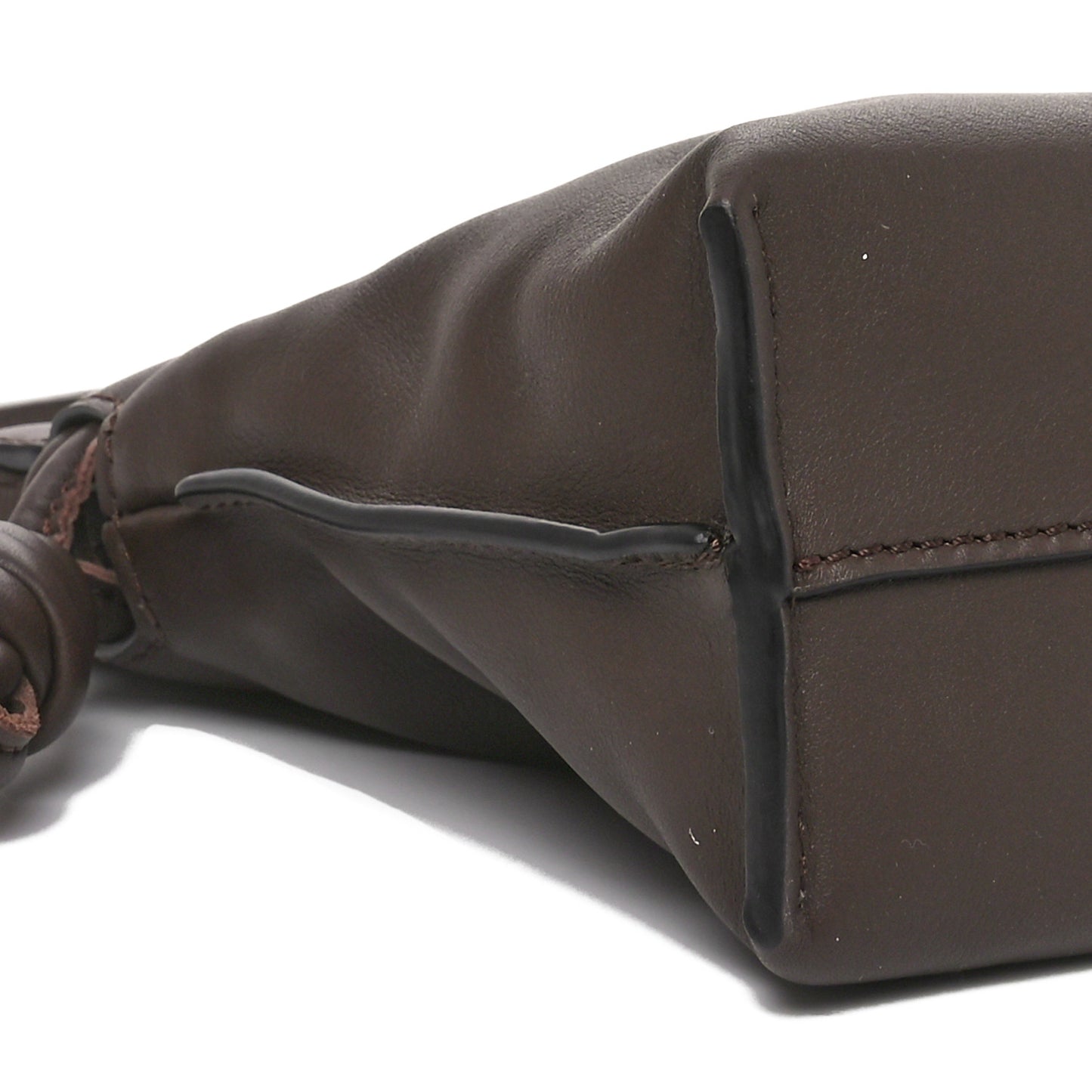 Calfskin Mini Flamenco Knot Clutch Chocolate