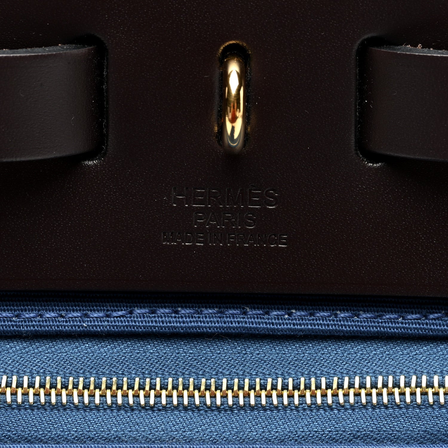 Hermes Toile Officier Vache Hunter Herbag Zip Retourne 31 PM Alezan Bleu Outremer Ebene 7 of 11