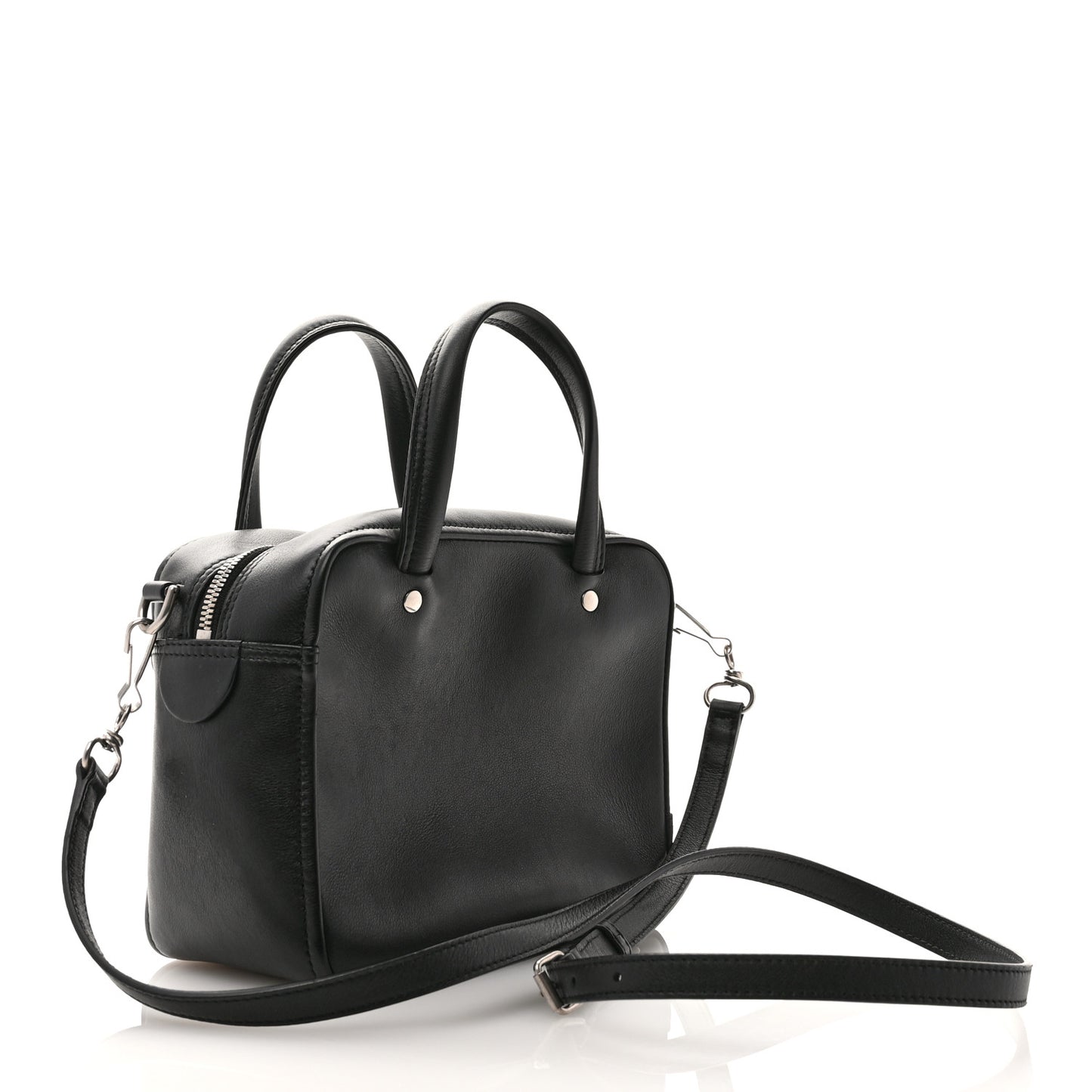 Shiny Day Calfskin XS Triangle Square Bag Black