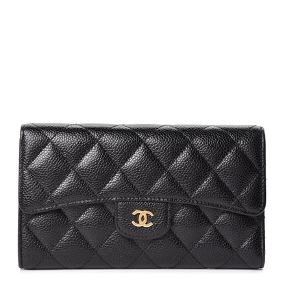 Chanel Caviar Quilted Large Flap Wallet Black 1 of 11