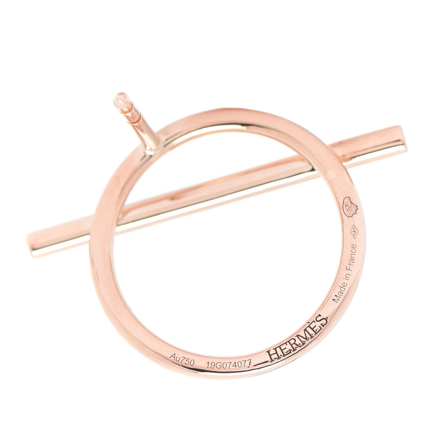 Hermes 18K Rose Gold MM Echappee Earrings 4 of 6