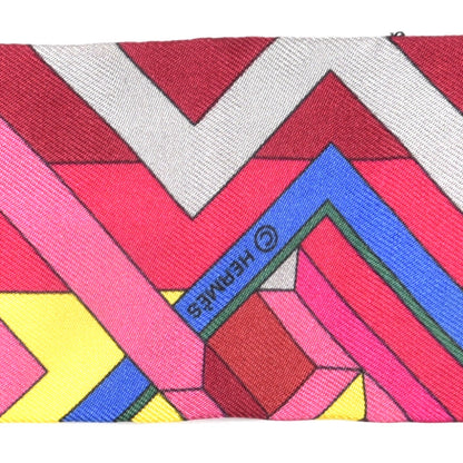 Hermes Silk Le Fil d'Ariane Twilly Rose Vif Jaune Bleu 3 of 3