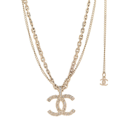 Chanel Crystal CC Multi Strand Chain Necklace Gold 1 of 6