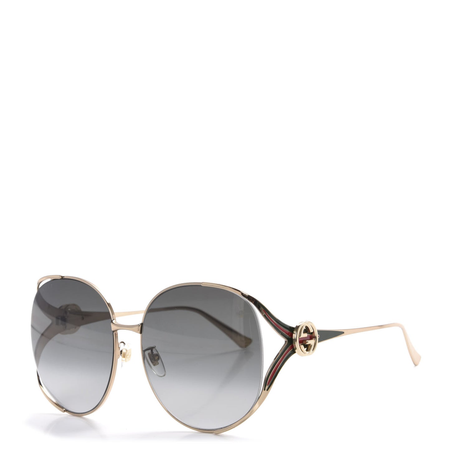 Metal Oversized Round Frame GG0225S Sunglasses Gold