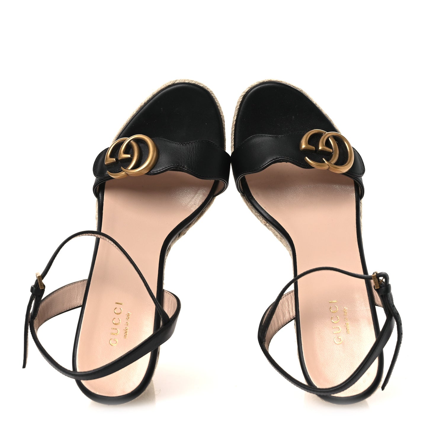 Nappa Matelasse GG Marmont Slingback Platform 45/130mm Espadrille Wedges 39 Black