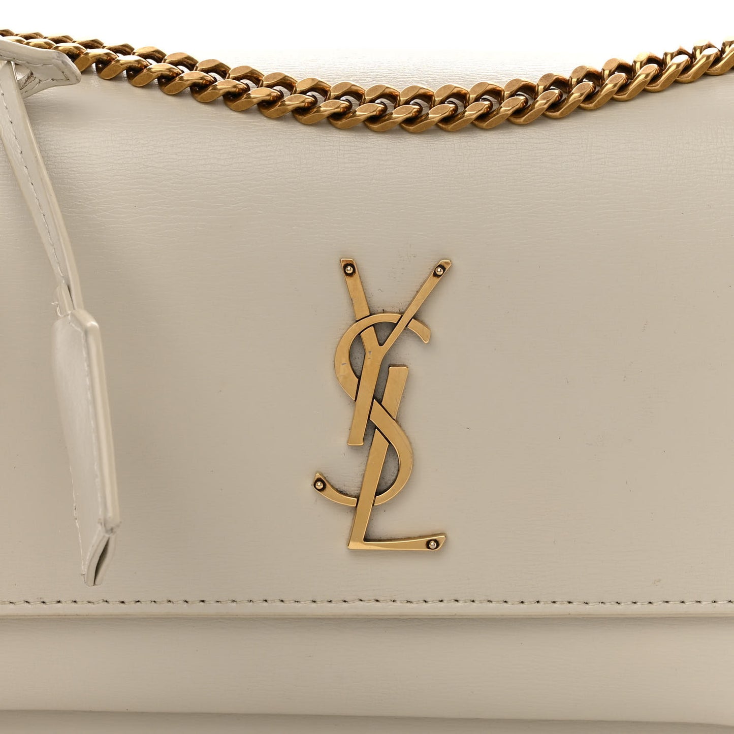 Smooth Calfskin Medium Monogram Sunset Satchel Blanc Vintage
