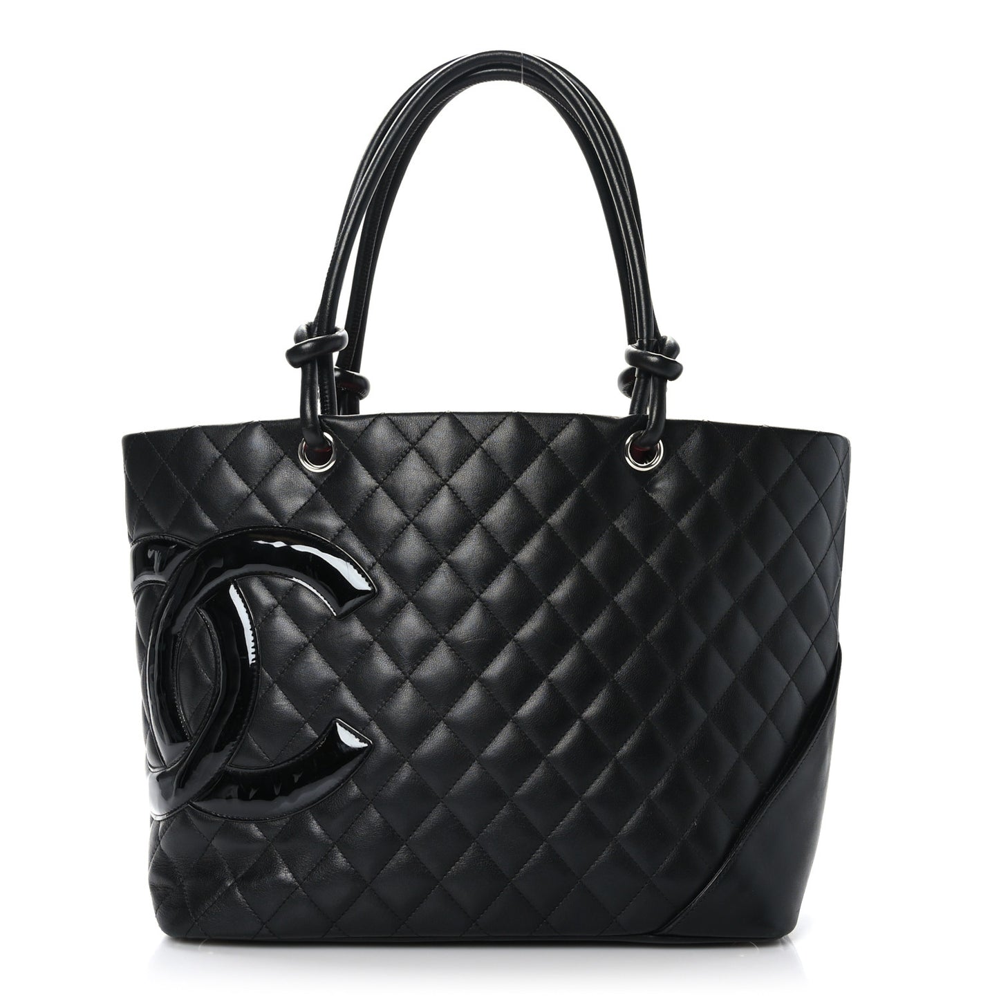 Calfskin Quilted Large Cambon Tote Black
