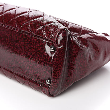 Chanel Patent Caviar Diamond Quilted Shine Small Reissue Tote Red 11 of 12