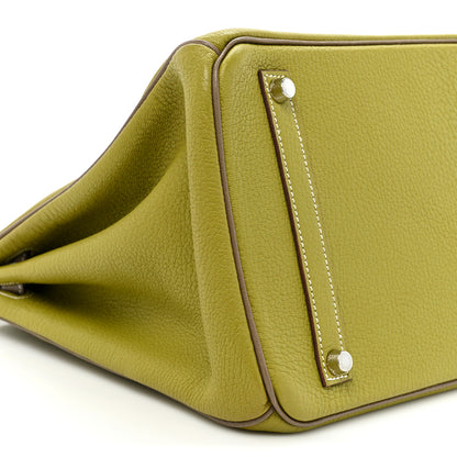 Hermes Chevre de Coromandel Horseshoe Birkin 35 Vert Anis Etoupe 9 of 13