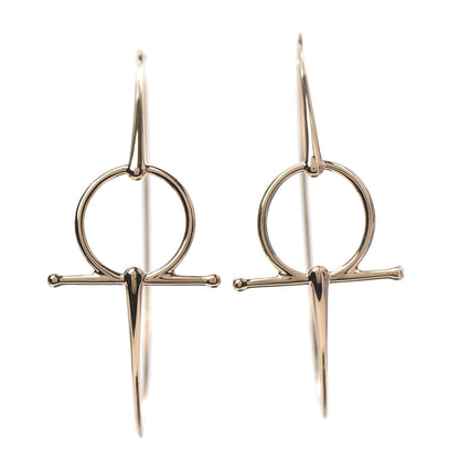 Hermes 18K Rose Gold Filet D'Or Hoop Earrings 1 of 5