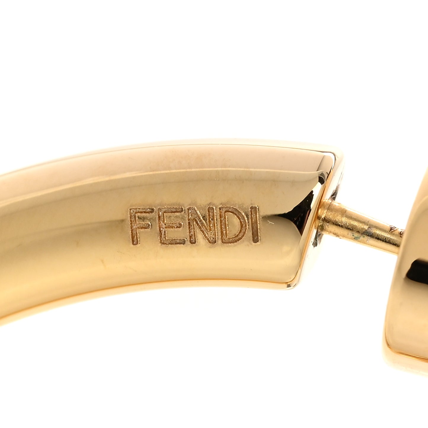 Metal FF Hoop Earrings Gold Silver