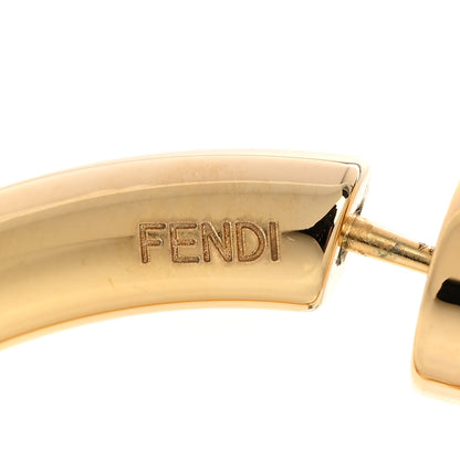 Fendi Metal FF Hoop Earrings Gold Silver 4 of 7