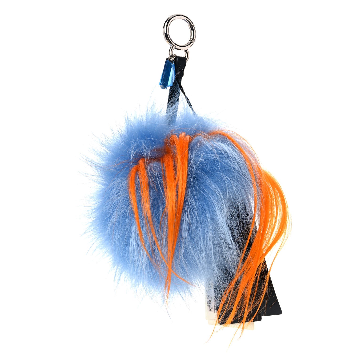 Fendi Fox Rabbit Goat Mink Fur Vitello Flamingo Dawny Monster Bag Bug Charm Azzurro Sky Orange Multicolor 3 of 6
