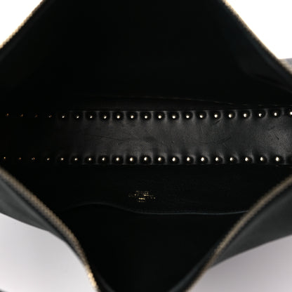 Valentino Garavani Grained Calfskin Rockstud Hobo Bag Black 5 of 8