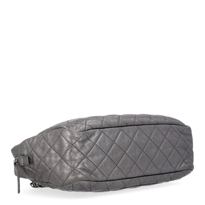 Chanel Metallic Aged Calfskin Quilted Medium Reissue Camera Case Dark Silver 3 of 9