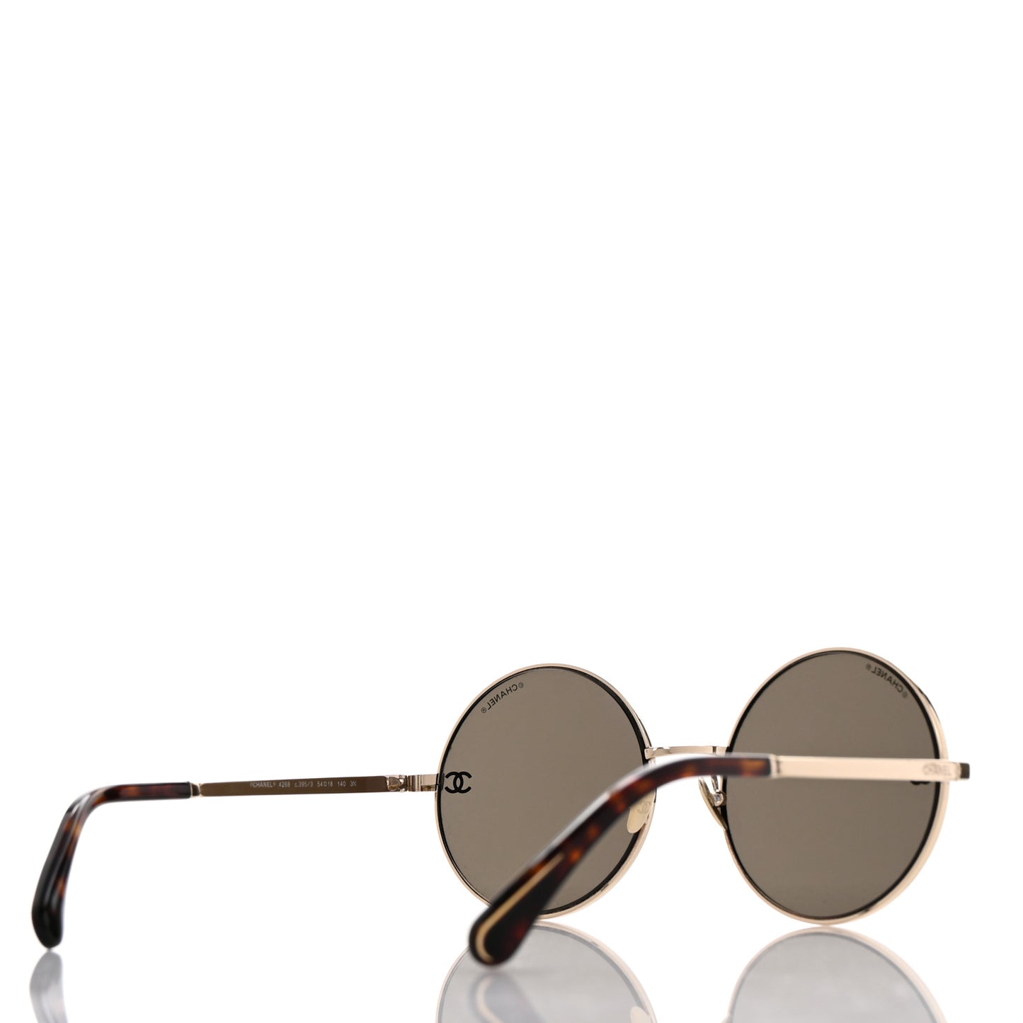 Metal Round Sunglasses 4268 Gold Tortoise