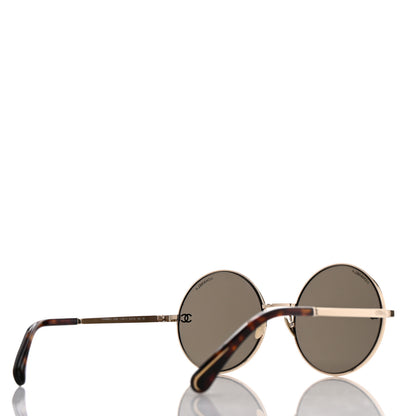 Chanel Metal Round Sunglasses 4268 Gold Tortoise 4 of 9