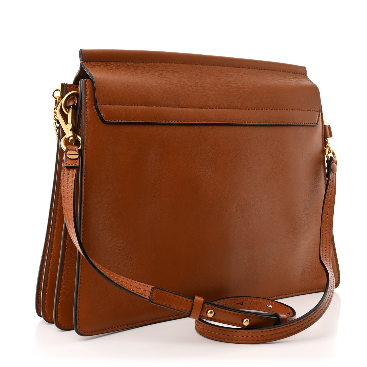 Chloe Calfskin Suede Rainbow Patchwork Medium Faye Shoulder Bag Caramel 3 of 10