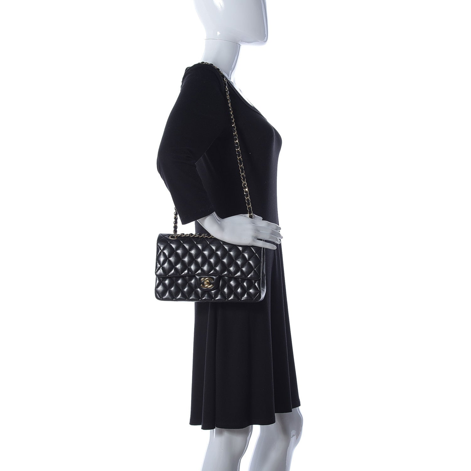 Chanel Lambskin Quilted Medium Double Flap Black 2 of 11