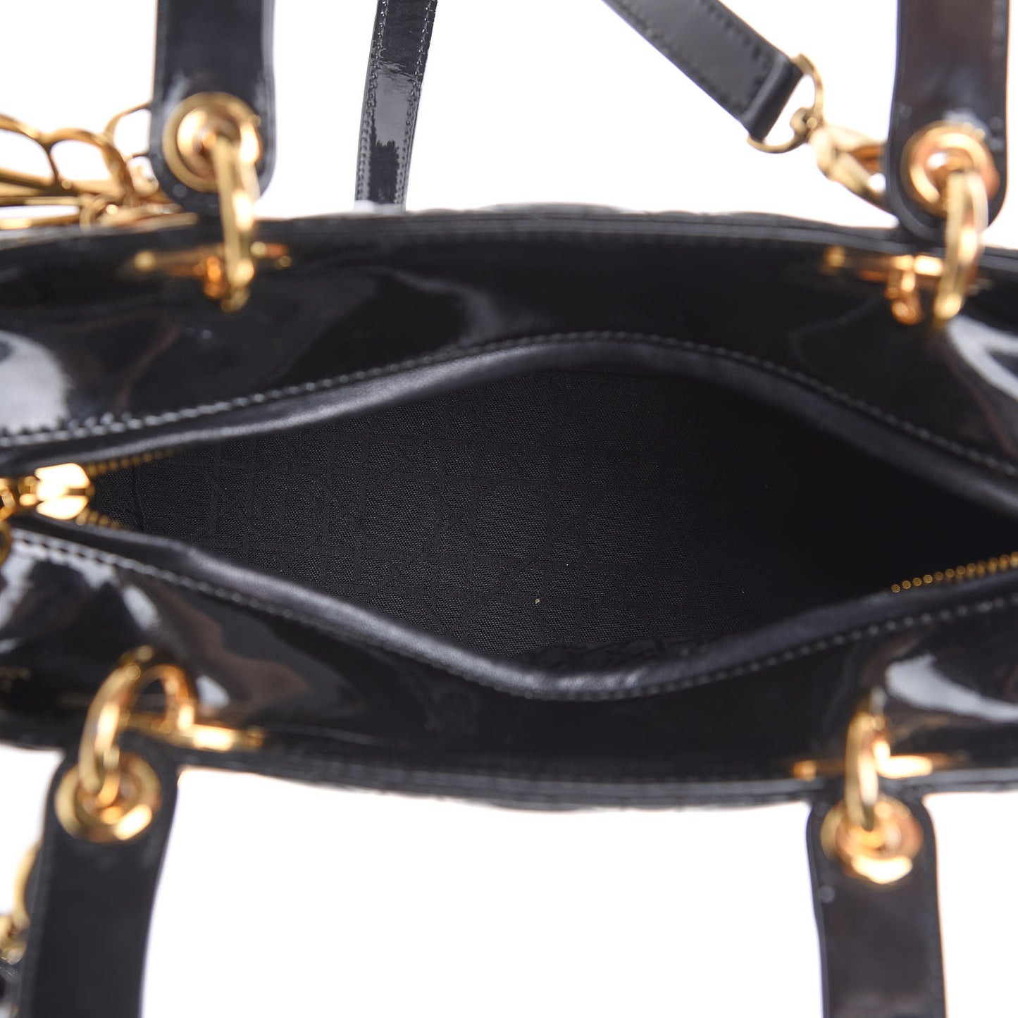 Patent Cannage Medium Lady Dior Black