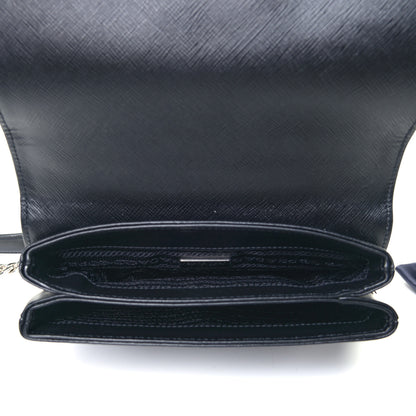 Prada Saffiano Soft Calf Chain Crossbody Bag Black 4 of 5
