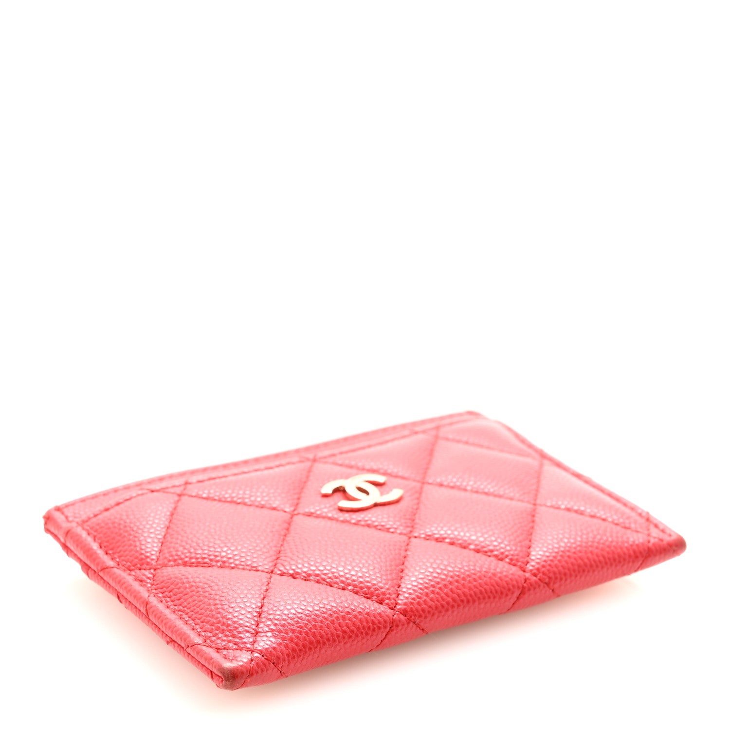 Chanel Caviar Quilted Card Holder Red 4 of 9