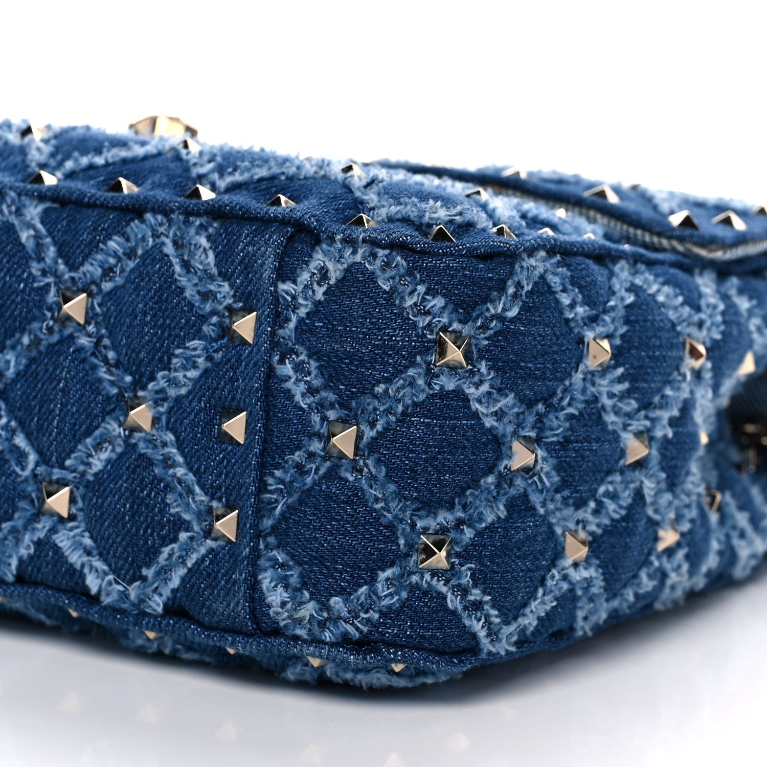 Valentino Garavani Denim Medium Rockstud Spike Shoulder Bag Denim 9 of 11
