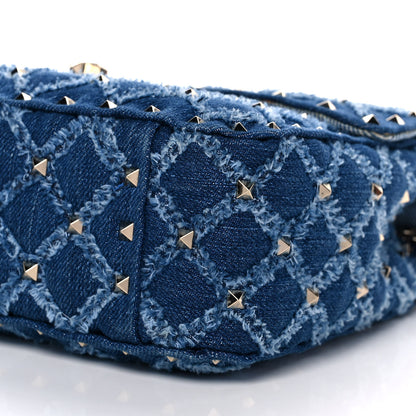 Valentino Garavani Denim Medium Rockstud Spike Shoulder Bag Denim 9 of 11