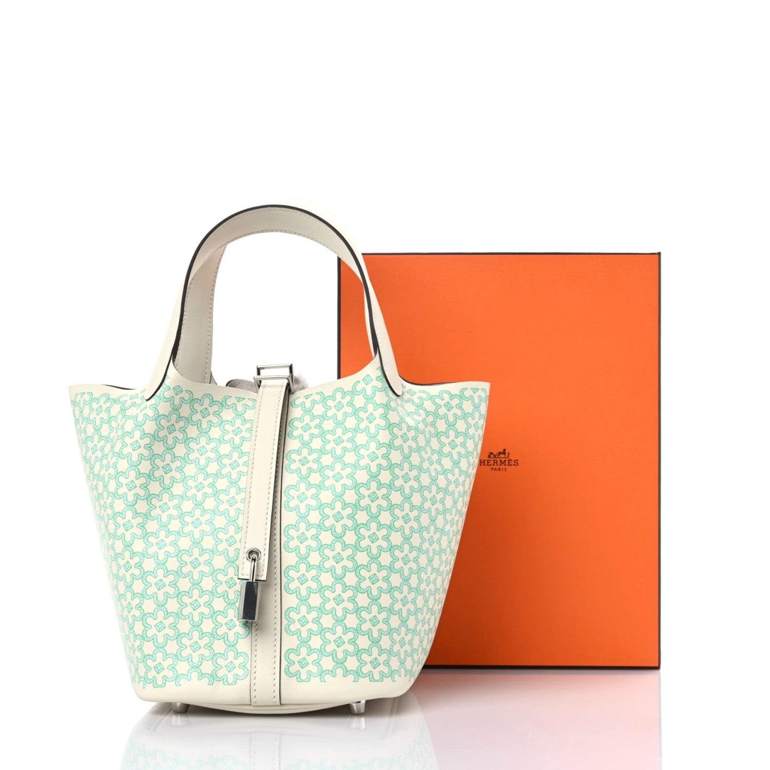 Hermes Swift Lucky Daisy Picotin Lock 18 PM Nata Vert 9 of 9