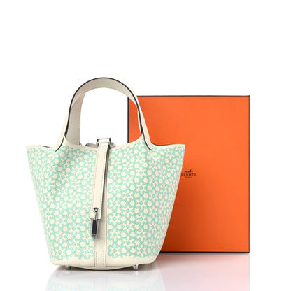 Hermes Swift Lucky Daisy Picotin Lock 18 PM Nata Vert 9 of 9