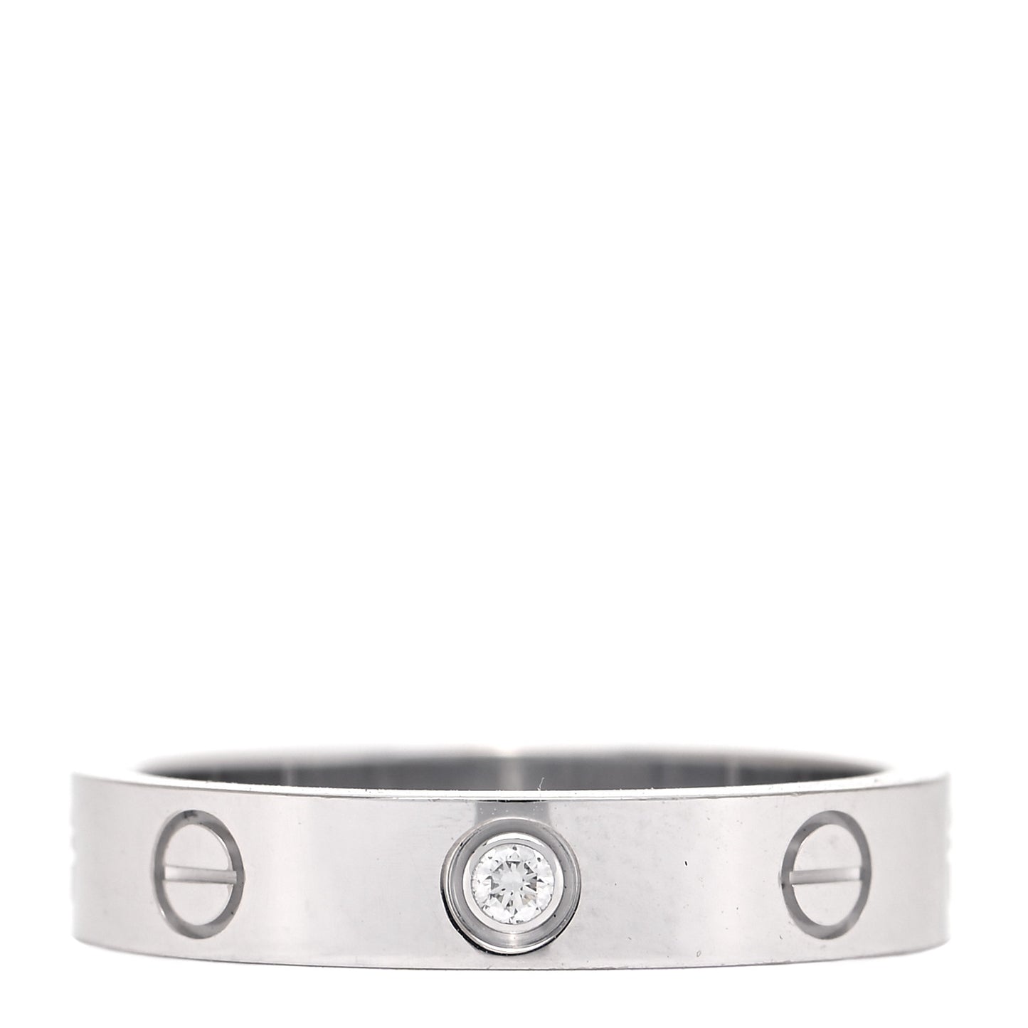 18K White Gold Diamond 4mm LOVE Wedding Band Ring 54 6.75