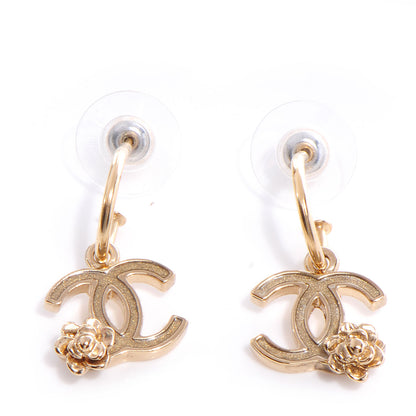 Chanel Glitter CC Camellia Earrings Gold 1 of 5