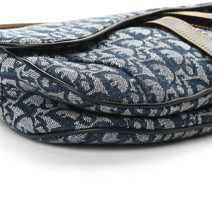 Christian Dior Monogram Double Saddle Bag Navy Blue 8 of 10