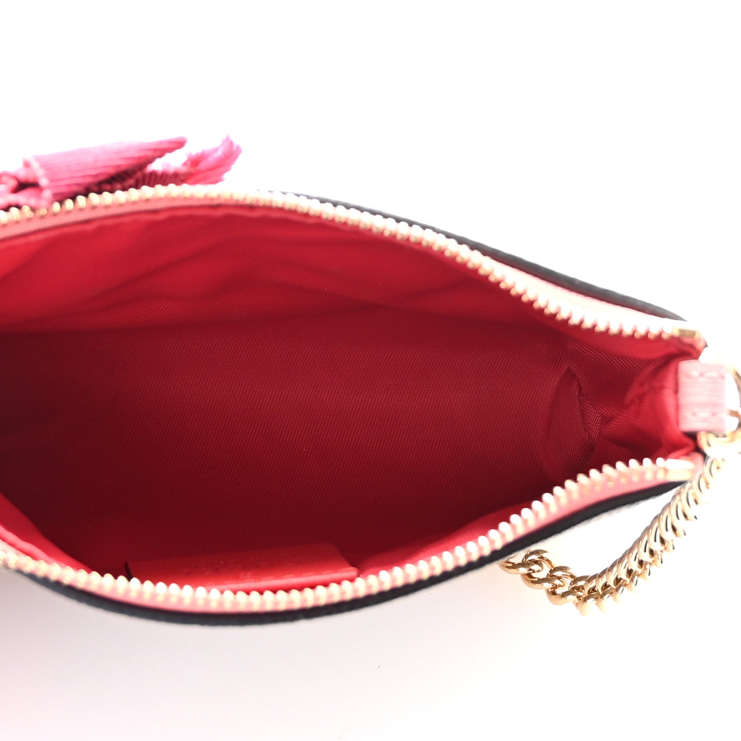 GG Supreme Monogram Embroidered Face Chain Pouch Pink