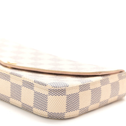 Louis Vuitton Damier Azur Pochette Felicie Chain Wallet Rose Ballerine 10 of 18